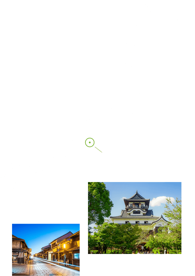 A silhouette map of Japan